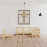 5 Piece Garden Lounge Set Solid Pinewood