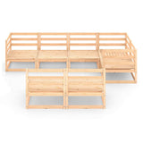 7 Piece Garden Lounge Set Solid Pinewood - Side View