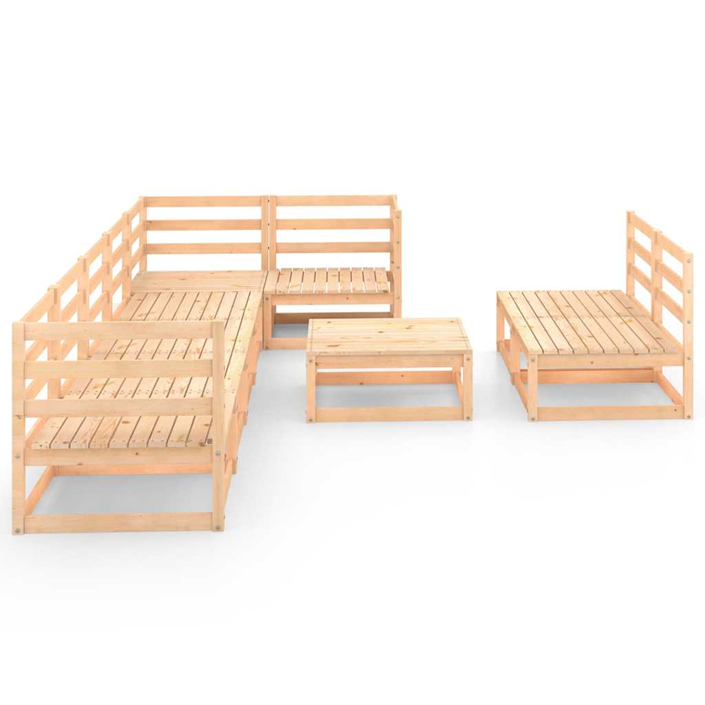 9 Piece Garden Lounge Set Solid Wood Pine