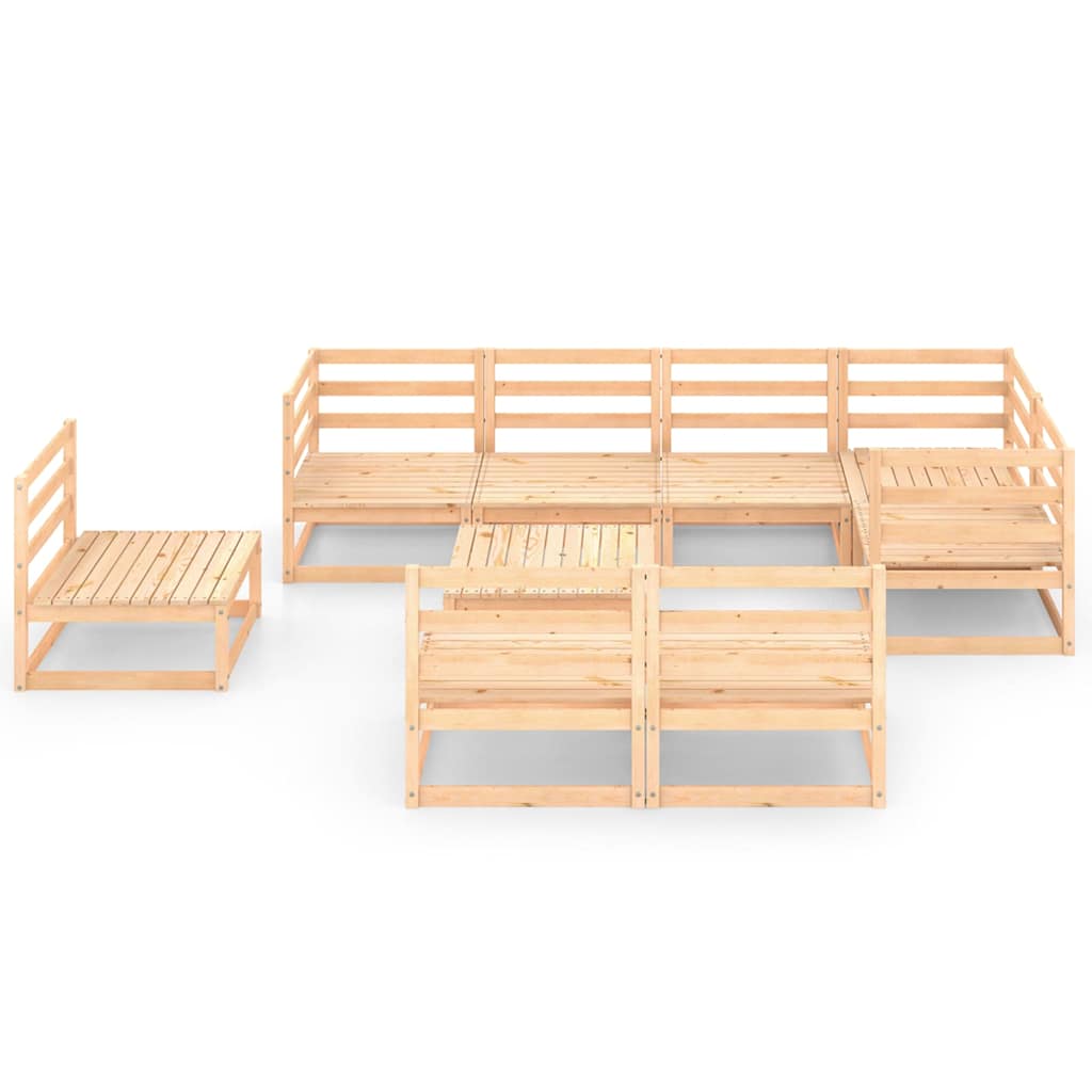 9 Piece Garden Lounge Set Solid Wood Pine