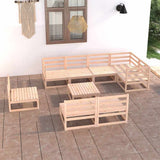 9 Piece Garden Lounge Set Solid Wood Pine