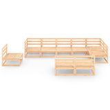 9 Piece Garden Lounge Set Solid Pinewood - Side View