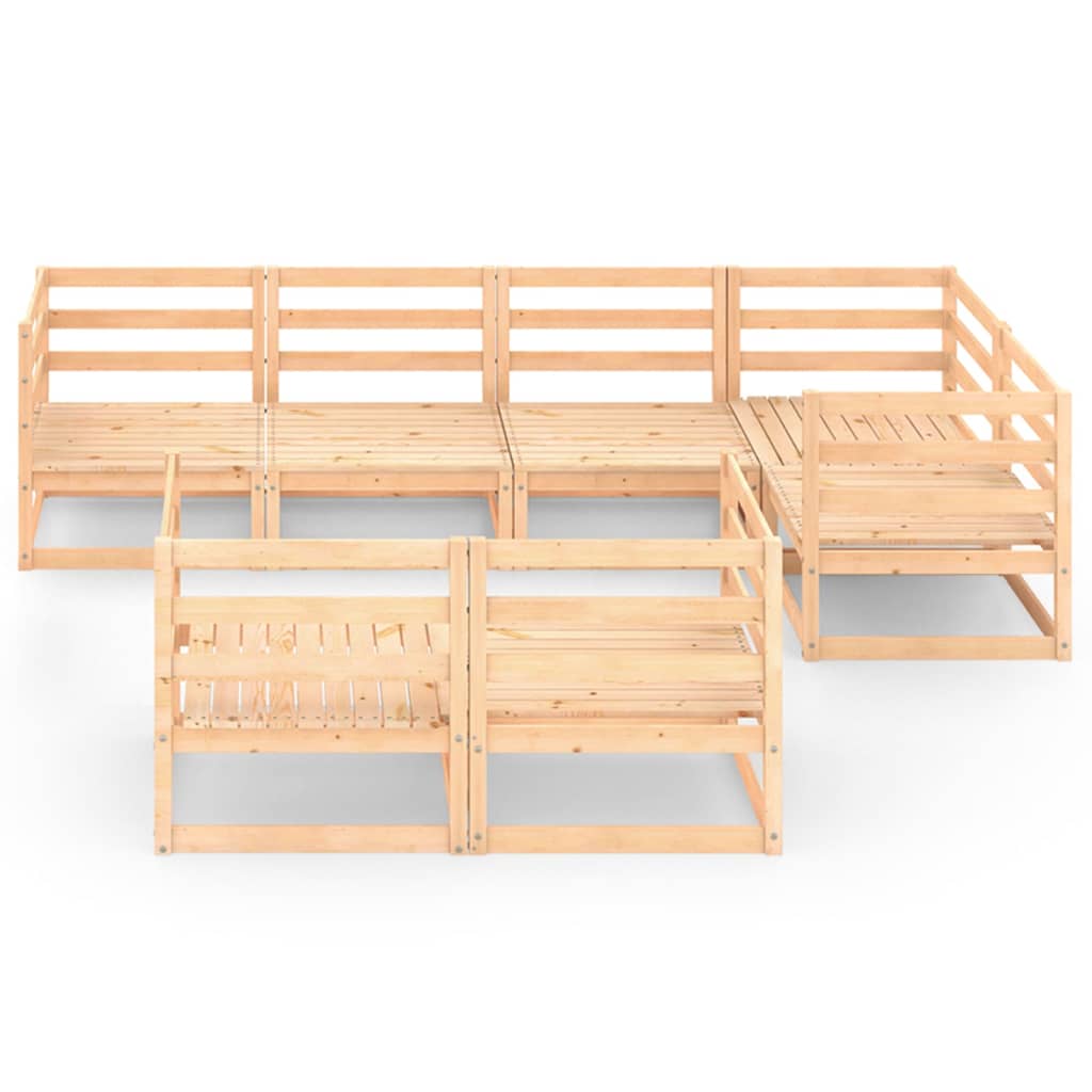 7 Piece Garden Lounge Set Solid Pinewood