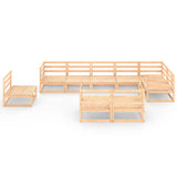 9 Piece Garden Lounge Set Solid Pinewood - Side View