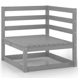 7 Piece Garden Lounge Set Grey Solid Pinewood - Top-Down View