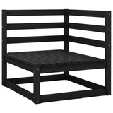 7 Piece Garden Lounge Set Black Solid Pinewood