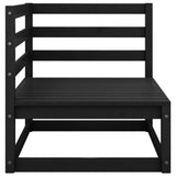7 Piece Garden Lounge Set Black Solid Pinewood - 45-Degree Angle