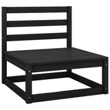 7 Piece Garden Lounge Set Black Solid Pinewood