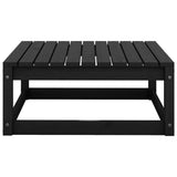 7 Piece Garden Lounge Set Black Solid Pinewood