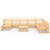 9 Piece Garden Lounge Set Solid Pinewood - Side View