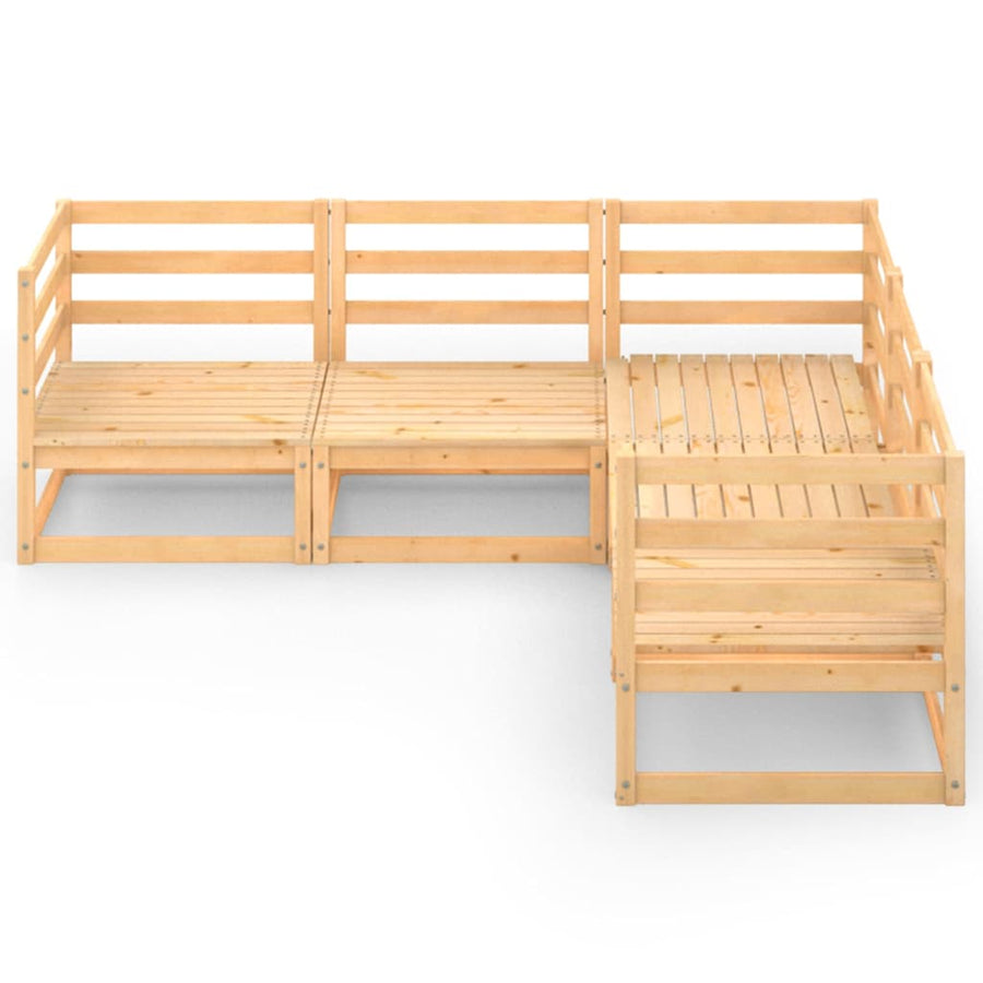 5 Piece Garden Lounge Set Solid Wood Pine
