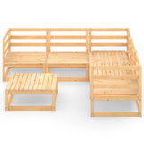 6 Piece Garden Lounge Set Solid Pinewood - Side View
