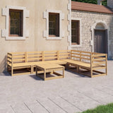 7 Piece Garden Lounge Set Solid Pinewood