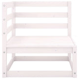 10 Piece Garden Lounge Set White Solid Pinewood - 45-Degree Angle