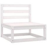 10 Piece Garden Lounge Set White Solid Pinewood - Rear View