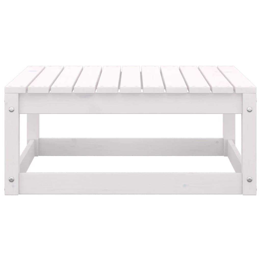 10 Piece Garden Lounge Set White Solid Pinewood