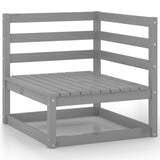 10 Piece Garden Lounge Set Grey Solid Pinewood - Top-Down View