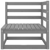 10 Piece Garden Lounge Set Grey Solid Pinewood - 45-Degree Angle