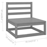10 Piece Garden Lounge Set Grey Solid Pinewood - Extra Image