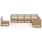 7 Piece Garden Lounge Set Honey Brown Solid Wood Pine