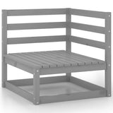 8 Piece Garden Lounge Set Grey Solid Wood Pine