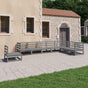 8 Piece Garden Lounge Set Grey Solid Wood Pine