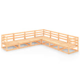 7 Piece Garden Lounge Set Solid Pinewood - Front View