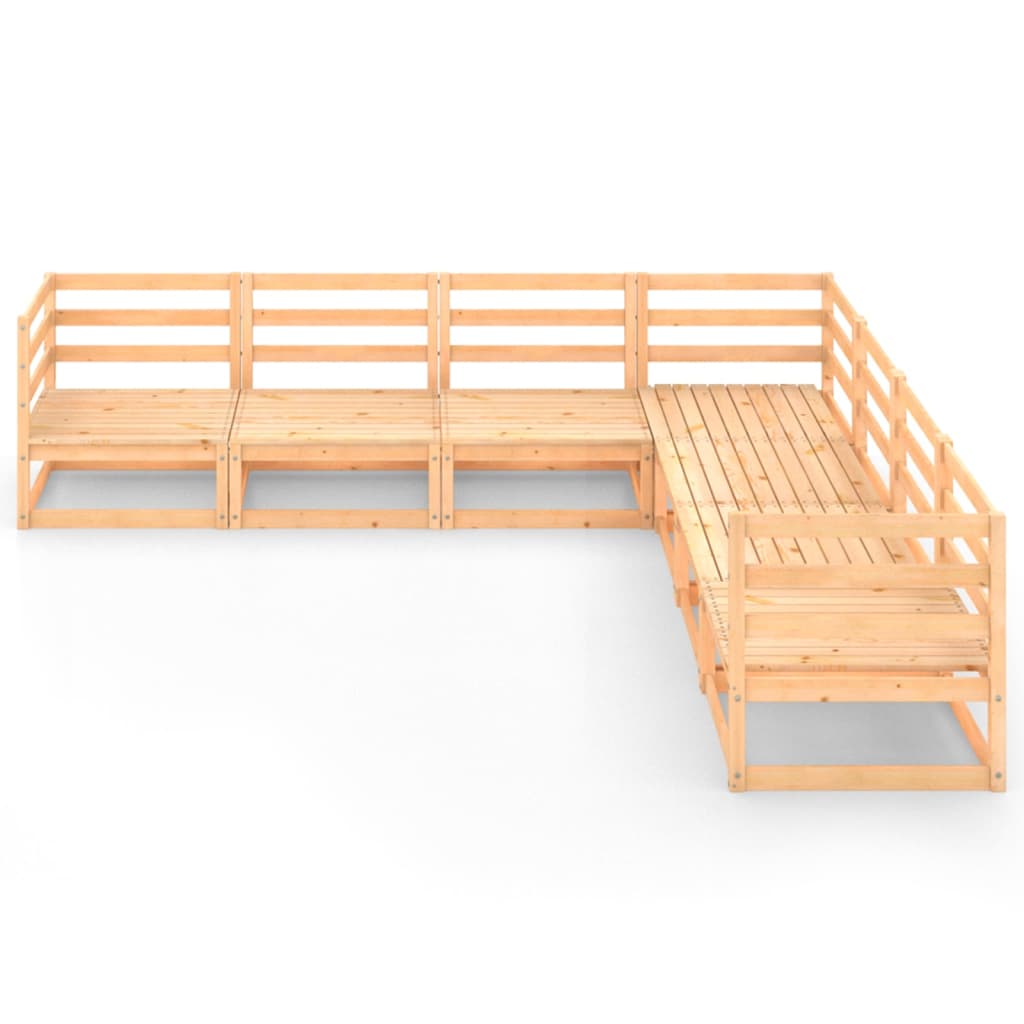 7 Piece Garden Lounge Set Solid Pinewood