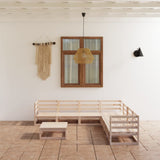 8 Piece Garden Lounge Set Solid Pinewood