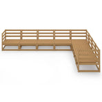 8 Piece Garden Lounge Set Honey Brown Solid Wood Pine