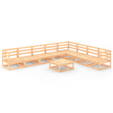 9 Piece Garden Lounge Set Solid Pinewood