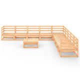 9 Piece Garden Lounge Set Solid Pinewood