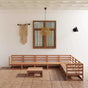 9 Piece Garden Lounge Set Honey Brown Solid Wood Pine