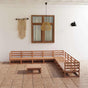 10 Piece Garden Lounge Set Honey Brown Solid Wood Pine
