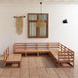 9 Piece Garden Lounge Set Honey Brown Solid Wood Pine