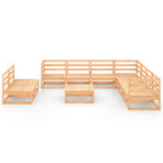 10 Piece Garden Lounge Set Solid Wood Pine
