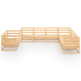 9 Piece Garden Lounge Set Solid Pinewood - Side View