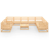 11 Piece Garden Lounge Set Solid Pinewood
