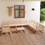 11 Piece Garden Lounge Set Solid Pinewood