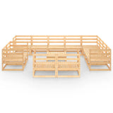 13 Piece Garden Lounge Set Solid Pinewood