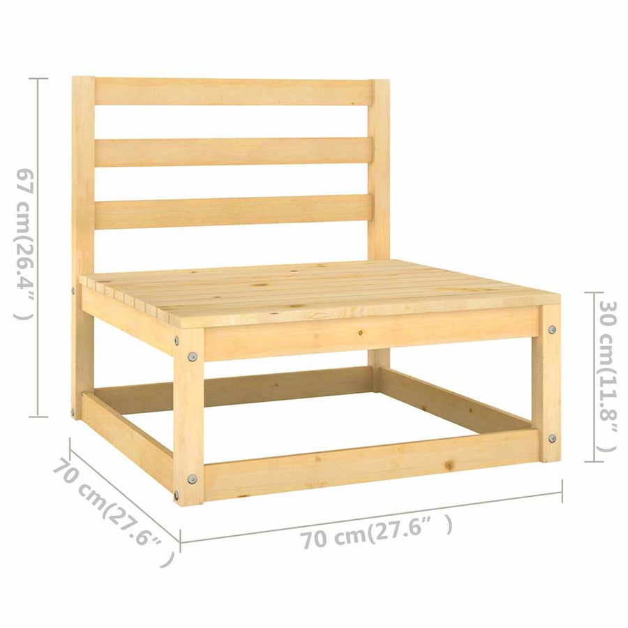 13 Piece Garden Lounge Set Solid Wood Pine