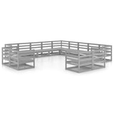 13 Piece Garden Lounge Set Solid Pinewood - Front View