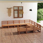 10 Piece Garden Lounge Set Solid Wood Pine