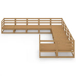 10 Piece Garden Lounge Set Solid Wood Pine
