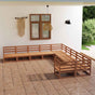 10 Piece Garden Lounge Set Solid Wood Pine