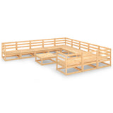 12 Piece Garden Lounge Set Solid Wood Pine