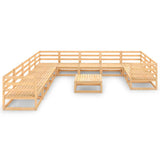12 Piece Garden Lounge Set Solid Wood Pine