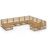 10 Piece Garden Lounge Set Solid Pinewood