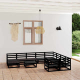 11 Piece Garden Lounge Set Solid Wood Pine