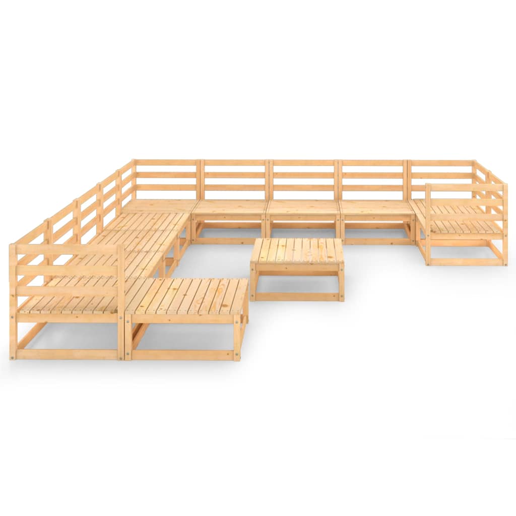 12 Piece Garden Lounge Set Solid Wood Pine